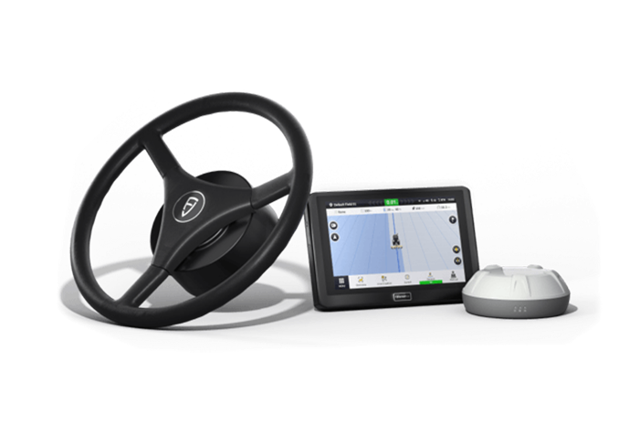 The AT2 auto steer system is an advanced GPS-guided steering technology that automates a tractor's steering, increasing agricultural efficiency and precision