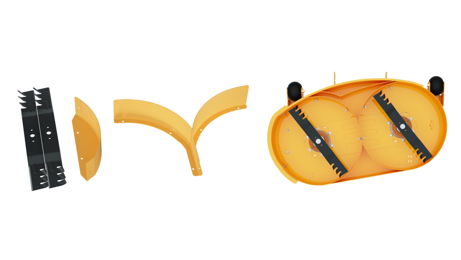 FJD Z42P Mulch kit seals the discharge opening to recycle the lawn clippings into the 42” blade area for a clean cut to manicure your lawn with fine mulch clippings.