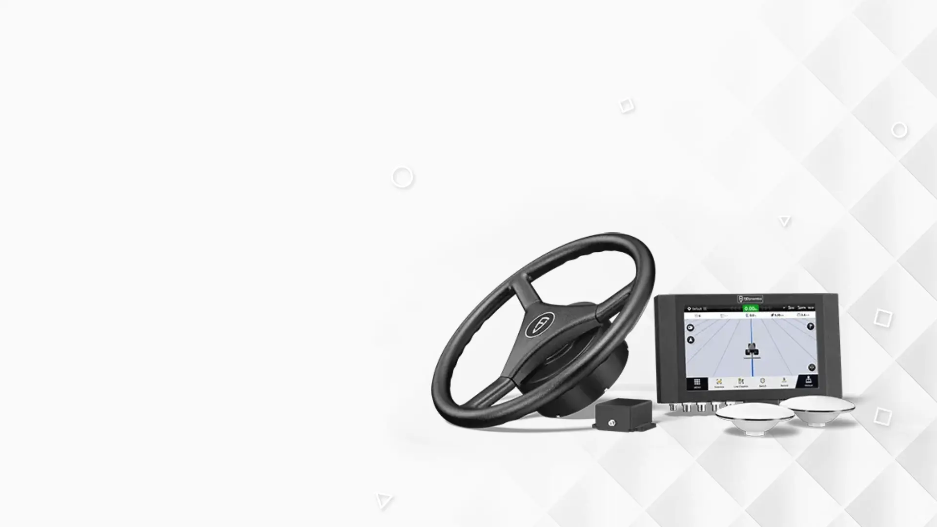 FJD auto steer system for tractor with GPS guidance, widely used in precision agriculture. Equipped with GNSS + RTK, high navigation accuracy of 2.5 cm.